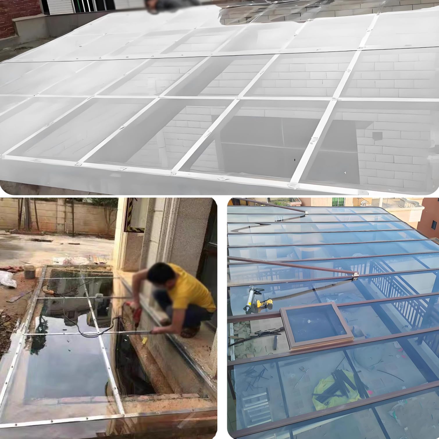 Láminas de Policarbonato para Invernadero,Paneles de Techo de Plástico Transparente,1mm Espesor,Placa Duradera PC,Protección UV a Prueba de Lluvia,para Tejados Exterior (80cm x 600cm)