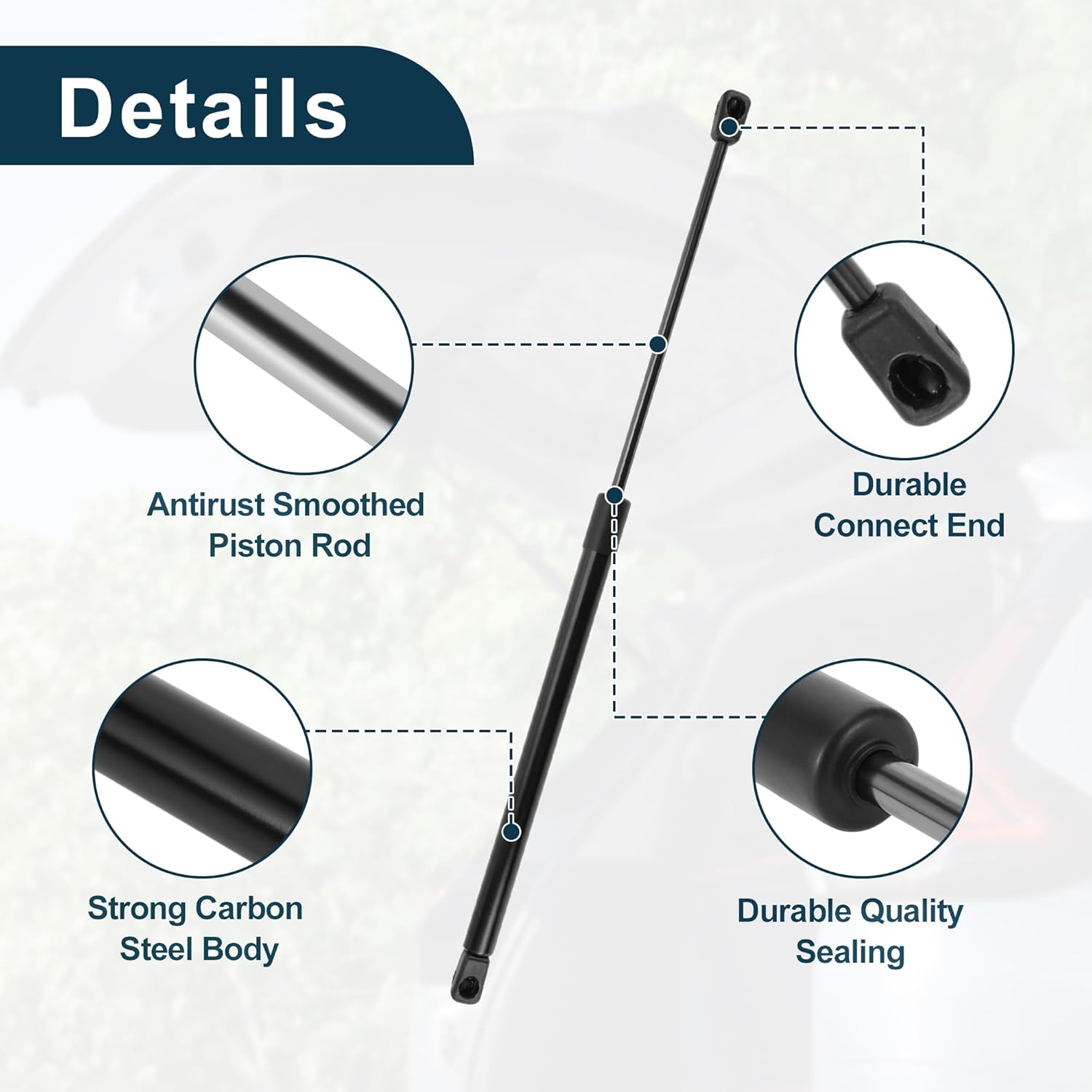 Rear Hatch Lift Supports Struts for Suzuki Swift IV (FZ, NZ) Hatchback 2010-2015 No.8185068L00/8186068L00 Gas Spring Black 2 Pcs