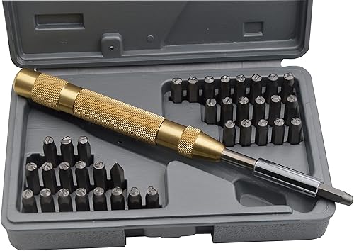 Vista 63 de Wokesi Kit de alfabeto de letras mayúsculas de 1/8" (3 mm) de altura, de acero, para timbre a mano, presión, para molde, código, etiqueta