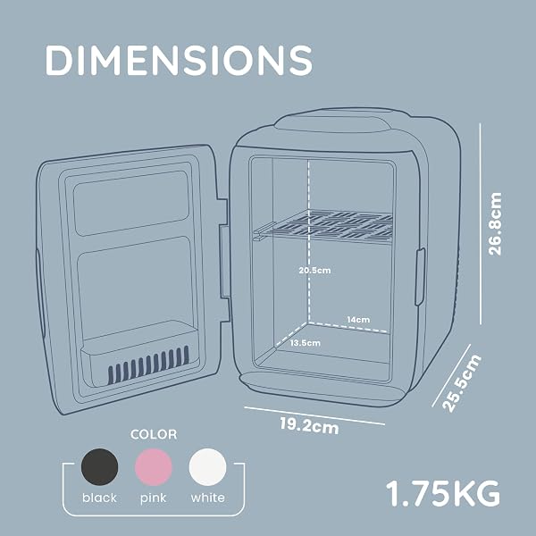 CUQOO Mini Fridge 4 Litre Quiet AC/DC Portable Cooler & Warmer for Drinks, Skincare & Food, Compact Tabletop Design, for Bedrooms, Home, Caravans, Cars, Thoughtful Gift Idea - 3