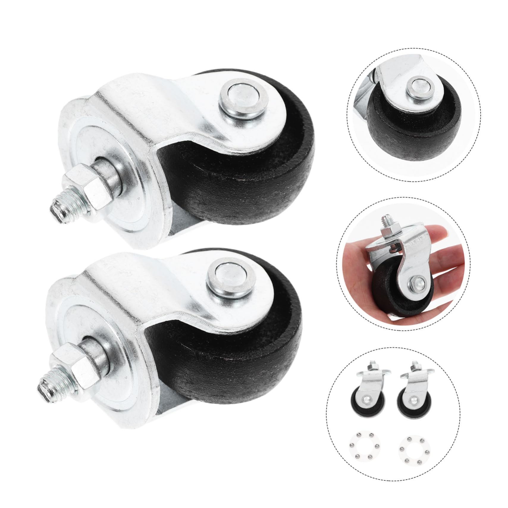 2 Ruote Girevoli Con Cric Per Martinetto Da Pavimento - In Acciaio, Capaci 4 Tonnellate, Per Spostamento Facile Del Martinetto - 5