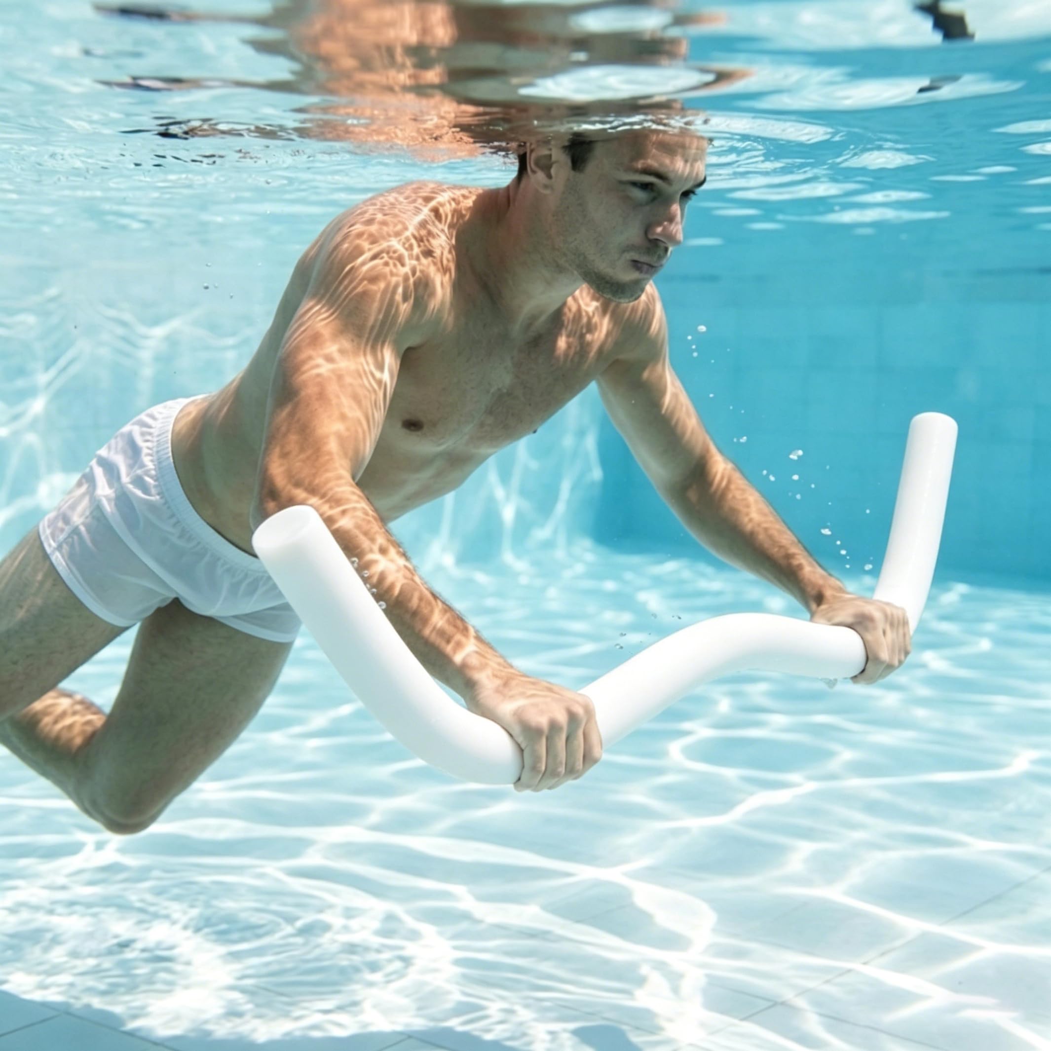 Fideos para Piscina, 6 flotadores de Espuma Hueca de 59 Pulgadas, Antideslizantes para Manualidades en la Playa, Color Blanco
