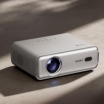 Aurzen Projector Home Use Compact 2025 New Evolution·Netfilix CompatibleCeiling Projection 1080P 200ANSI Lumen Large Screen Auto Keystone Correction HiFi Speaker Dolby Compatible Auto Focus 4K