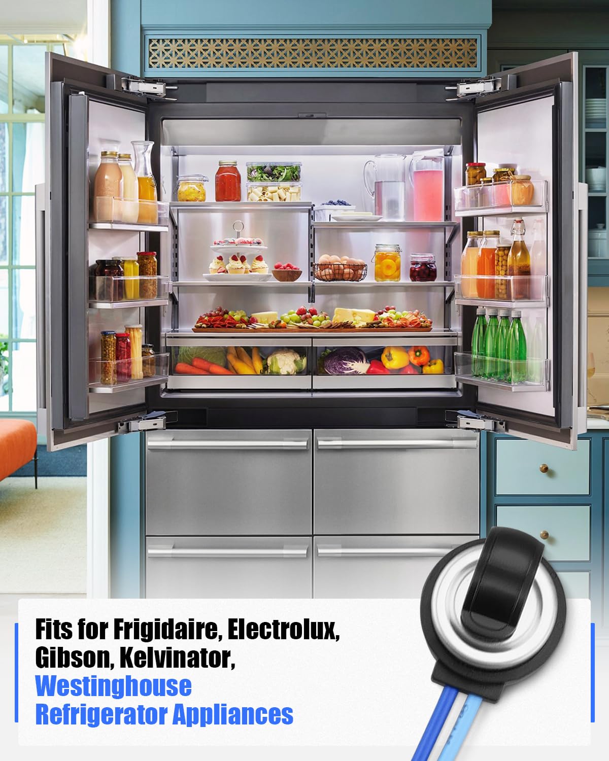 242059602 Refrigerator Defrost Thermostat Fits for Frigidaire Gibson Westinghouse Electrolux Kelvinator Refrigerator Some Models, Replacement PS6448036