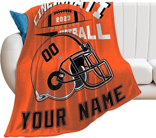 Miniatura 7 de Cincinnati - Manta personalizada con número de nombre, regalos para fanáticos del fútbol para hombres, mujeres y niños