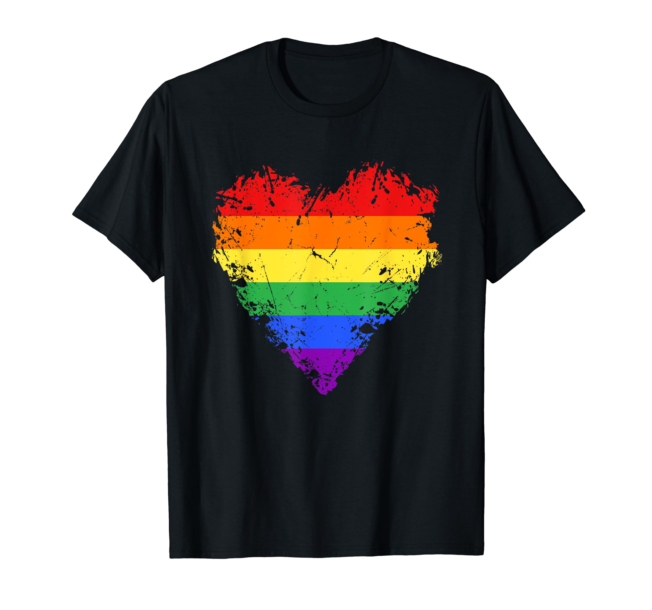 Heart of Pride Rainbow LoveLGBT Rainbow Heart Vintage LGBTQ Pride Month Flag T-ShirtOEKO-TEX STANDARD 100