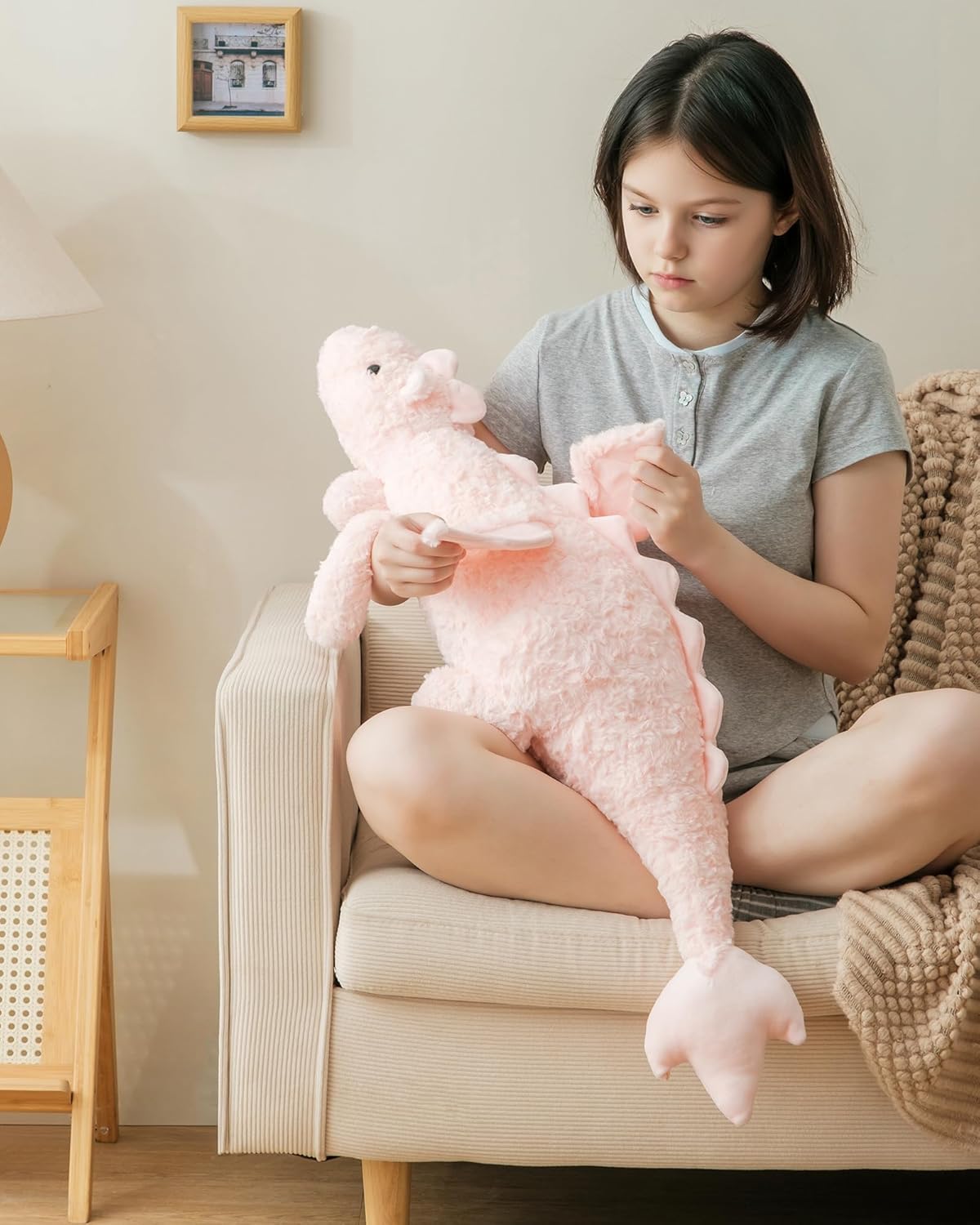 Weighted Dragon Plush, 10lbs Heavy Stuffed Animals for Adults and Kids, 35.4" Large Soft Dragon Weighted Stuffed Animal, Sensory Calming Companion for Bedtime & Relaxation