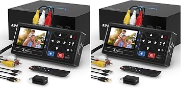 Portta VHS to Digital Converter, Video to Digital Recorder with Remote, Compatible with VHS, VCR, DVR, DVD, Hi8, Mini DV Players, Camcorder, Gaming Consoles Tapes/DVD Player Not Included Pack of 2