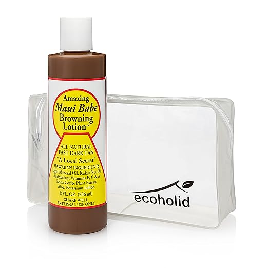 Maui Babe Browning Lotion 8oz with Ecoholid Travel Bag