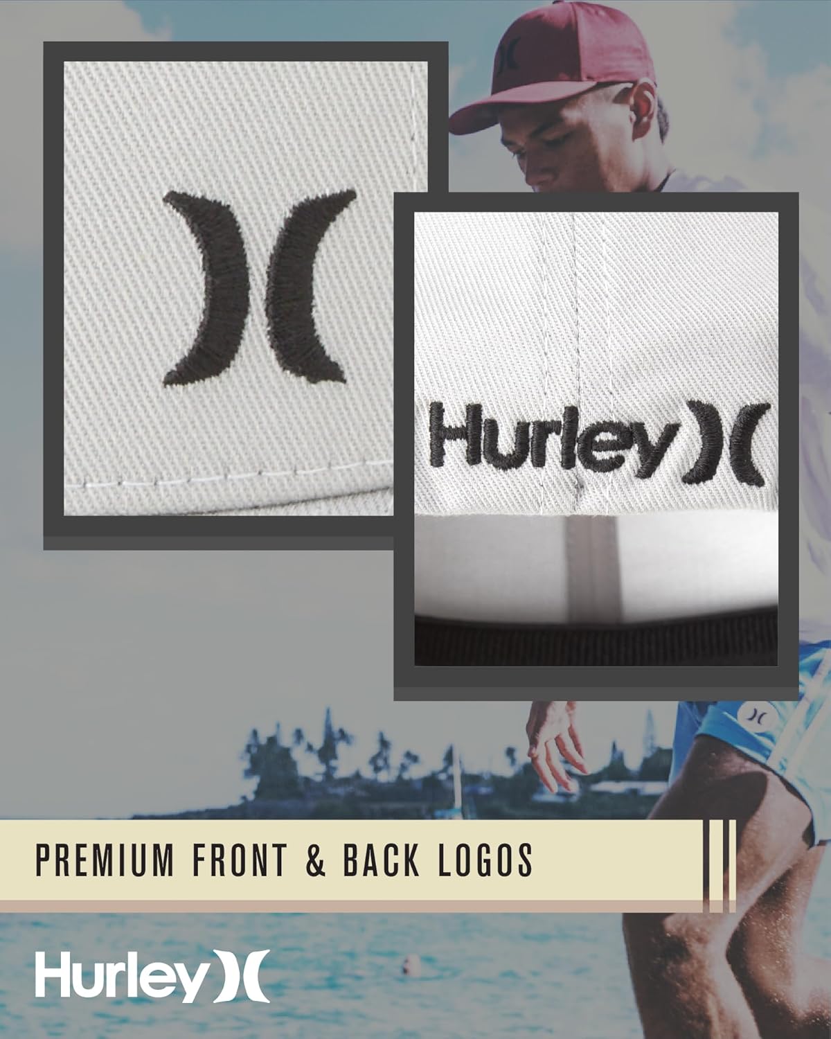 Hurley Men's Hat - Curved Brim Stretch Fitted Cap - Image 4