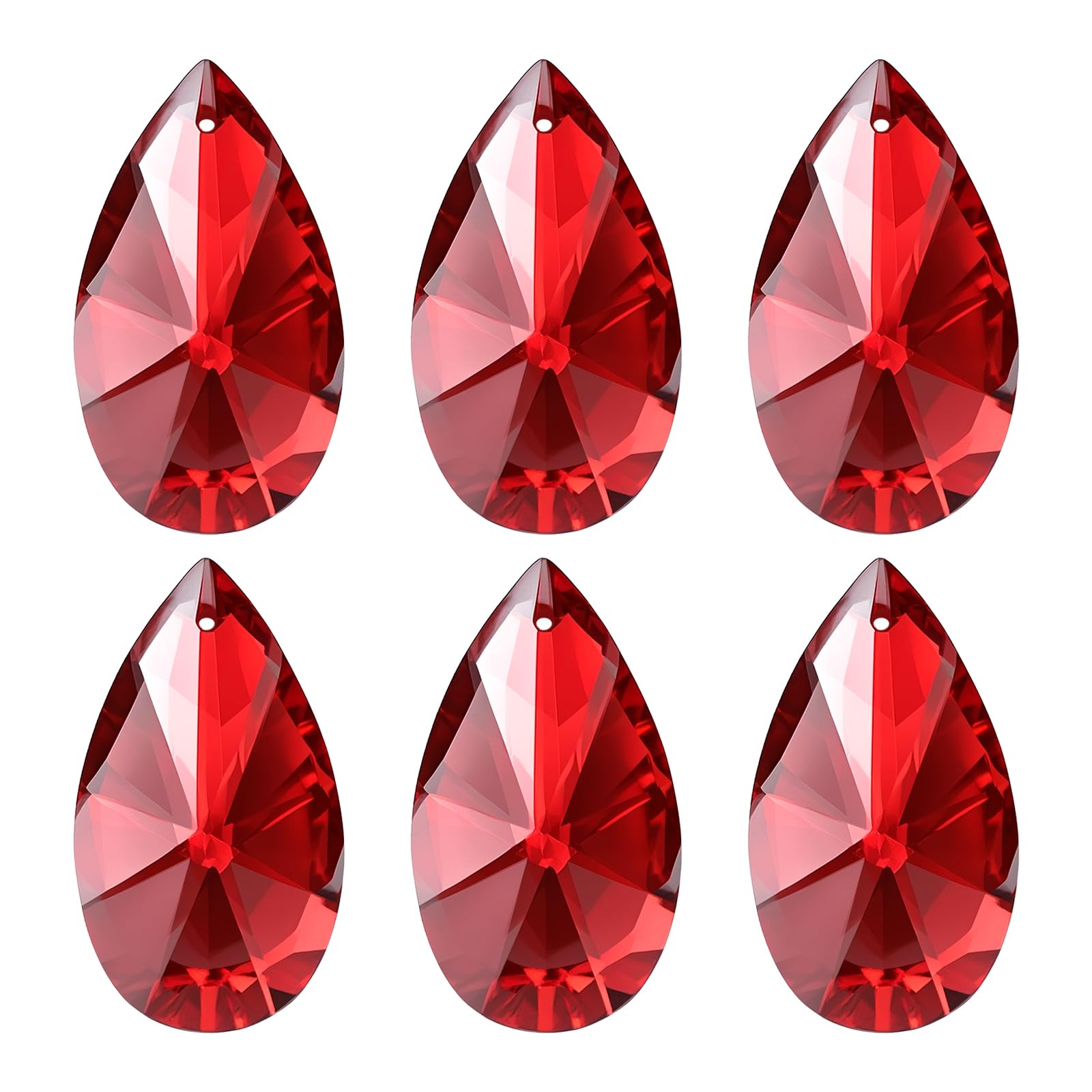 Goutte en cristal K9 haut de gamme PATIKIL rouge de 38mm pour pampilles de lustres