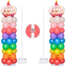 Balloon Column Stand Set of 2-65 inch Metal Balloon Stand for Baby Shower, Birthday Party, Wedding, Graduation, Kids Party Supplies, Christmas New Year Decorations