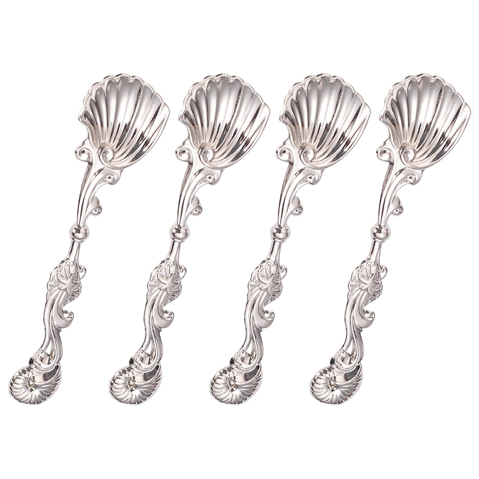Xinsheinelry Of 4 Antique Design Dessert Spoons with Perfect for Baking Coffee and Preparation Cake Baking Utensils