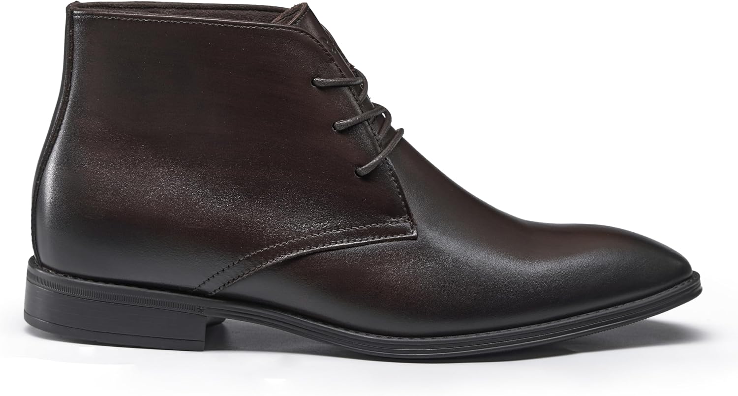 Holy dove Mens Dress Boots, Premium Leather Oxford Chukka in Coffee Brown, Non-Slip Waterproof Business Boots for Men (Size 12) - Image 6