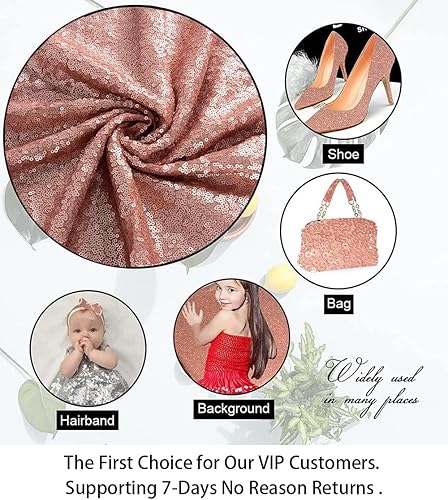 Vista 21 de ShiDianYi Mantel glamoroso de lentejuelas de 1 yarda para mesa de postre de boda, 49.2 in de ancho