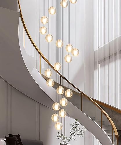 Miniatura 6 de Candelabros grandes de 13 pies para sala de estar, entrada de techo alto, luces de burbuja, accesorios de iluminación colgantes, vestíbulo,