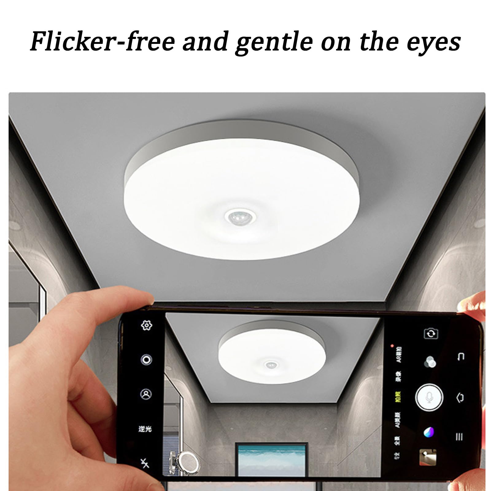 LED Lámpara de Techo con Sensor de Movimiento Moderno Redondo Plafon de Techo Acrílico Impermeable Iluminación Techo para Dormitorio Sala de Estar Pasillo Cocina (Blanco Luz Blanca,30cm)