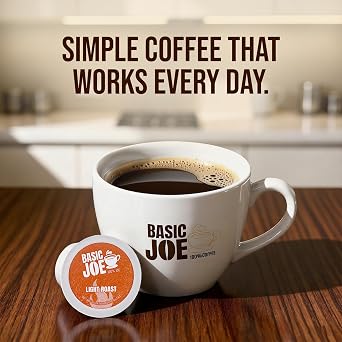 Basic Joe Coffee Pods, Light Roast, 80 Count K-Cup, 100% Arabica