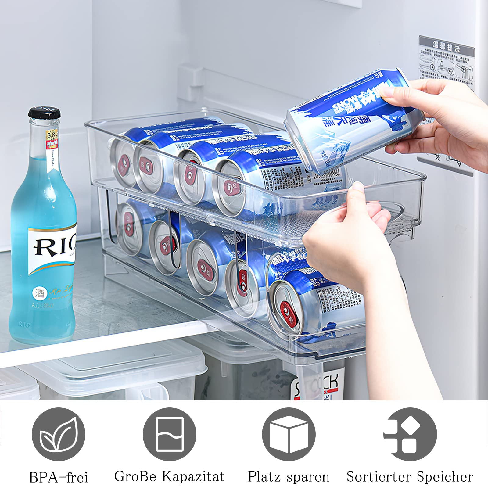 Organizzatore di bevande per il frigorifero CanMaster™ - 5 griglie