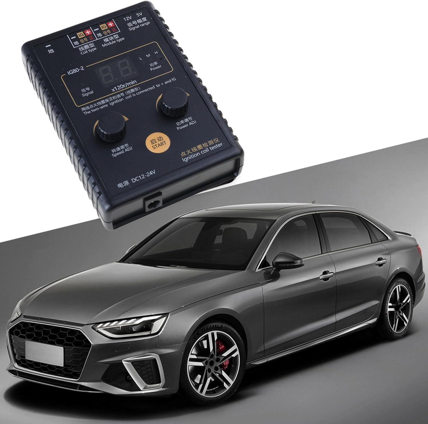 Car Automobile Ignition Coil TesterGas Oil Petrols Vehicle Natural GasGasoline 12V~24V Coil Ignition Testing Tool IG80 Automobile Fault Diagnostic Tool Tester Portable Detector Tester Car
