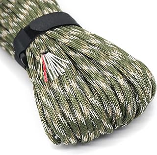 PSKOOK Survival Paracord Parachute Fire Cord Survival Ropes Red Tinder Cord PE Fishing Line Cotton Thread 7 Strands Outdoor 20, 25, 100 Feet