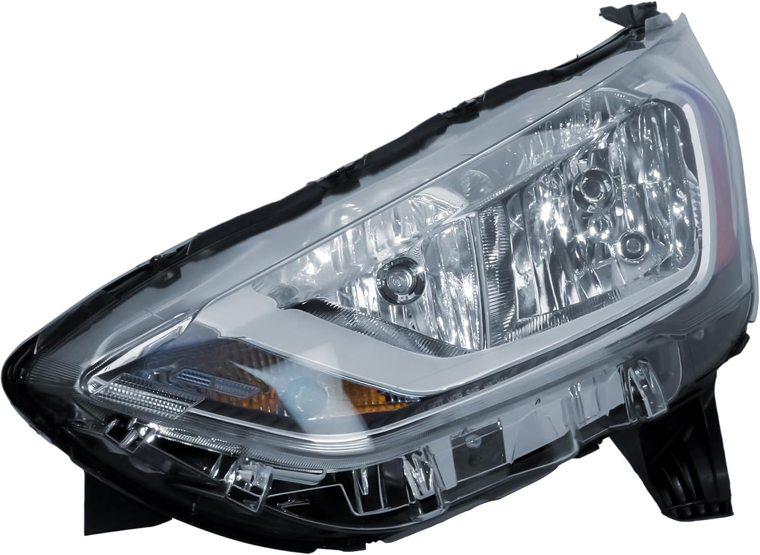 Replacement Driver Left Side Chrome Trims Halogen Headlight Headlamp for Ford Transit Connect from 2019 to 2023