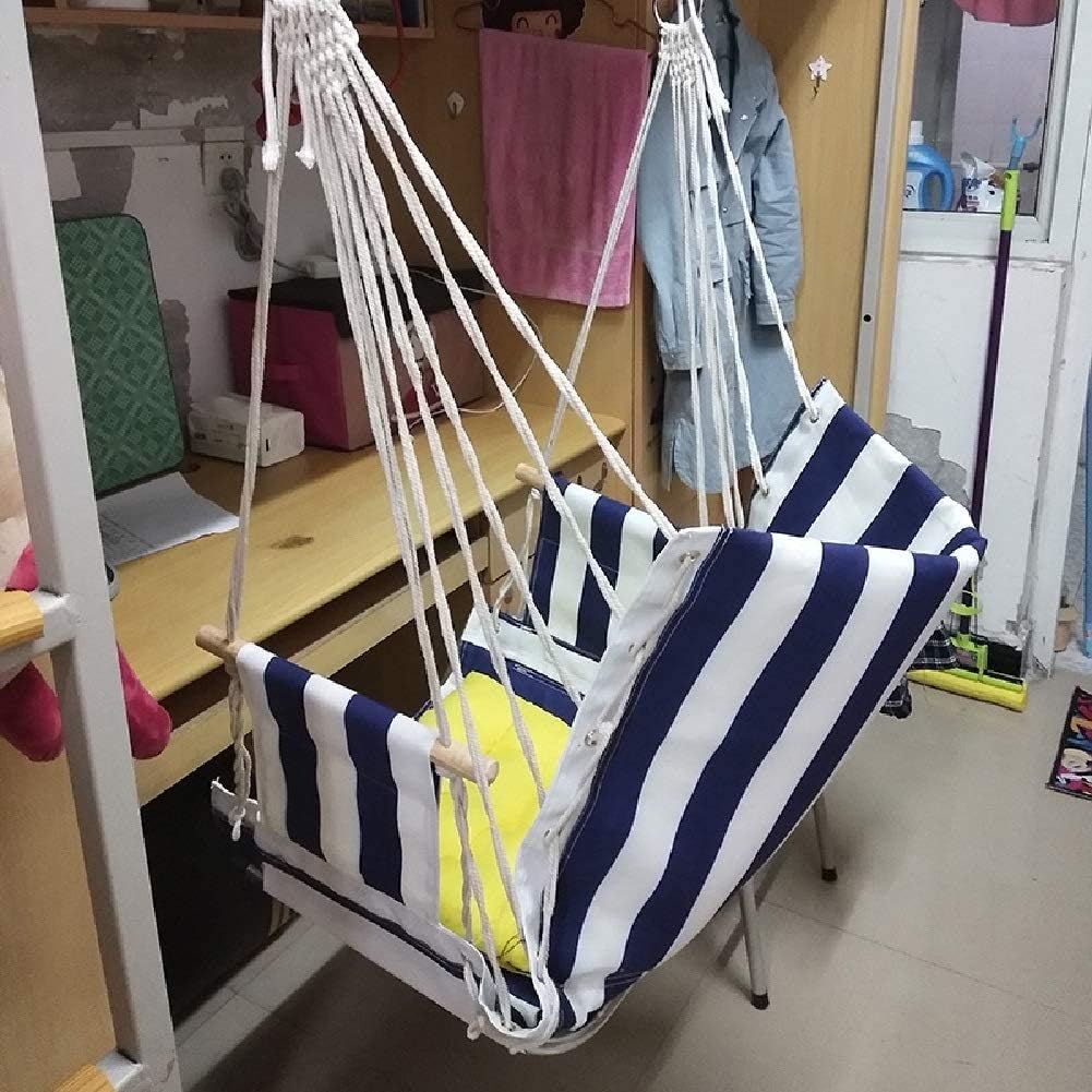 Hammock Chair Cushions and Wood Armrest, Relax Hanging Swing Chairs for Indoor/Outdoor/Patio/Porch