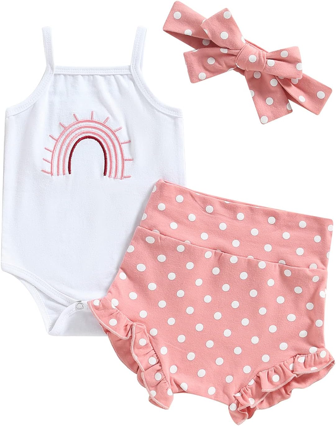 Thorn Tree Newborn Baby Girls Clothes Cotton Suit Cute Baby Kid Infant Romper Play Wear Summer Rainbow Outfits