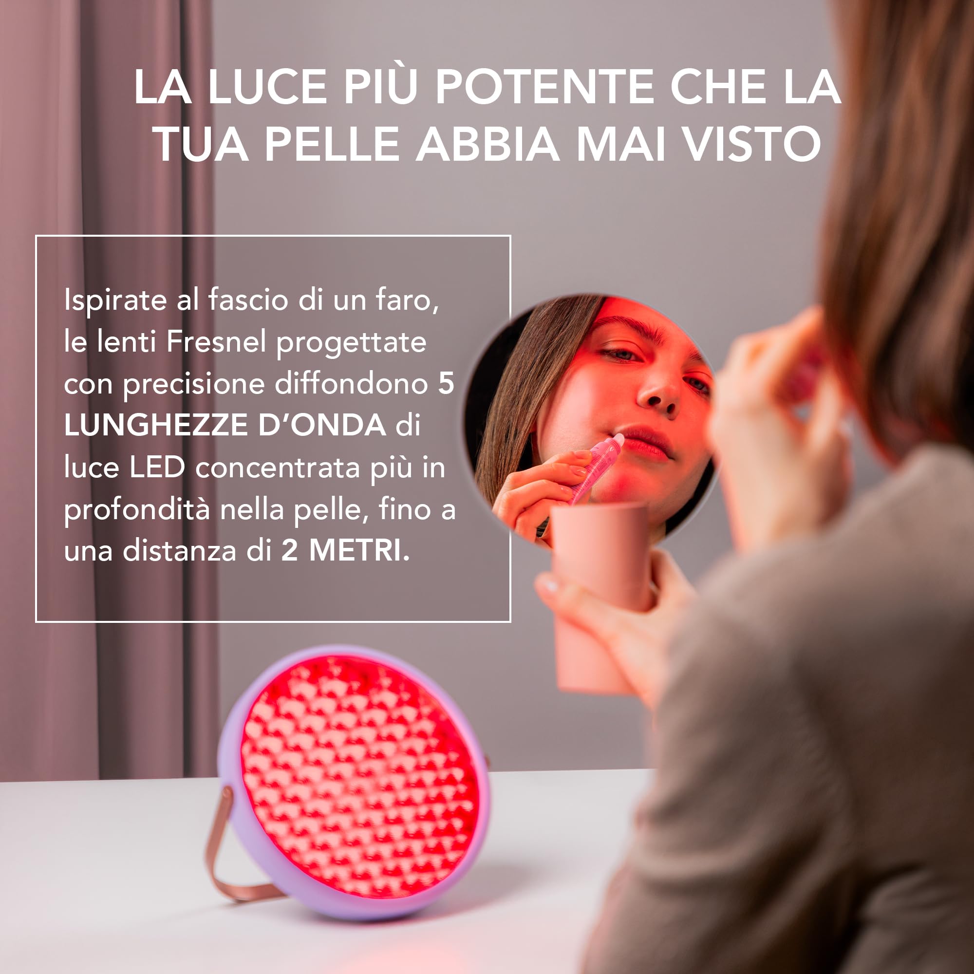 Lighthouse Panel UFO LED Advanced – Pannello LED infrarosso profondo Fresnel senza fili per viso e corpo