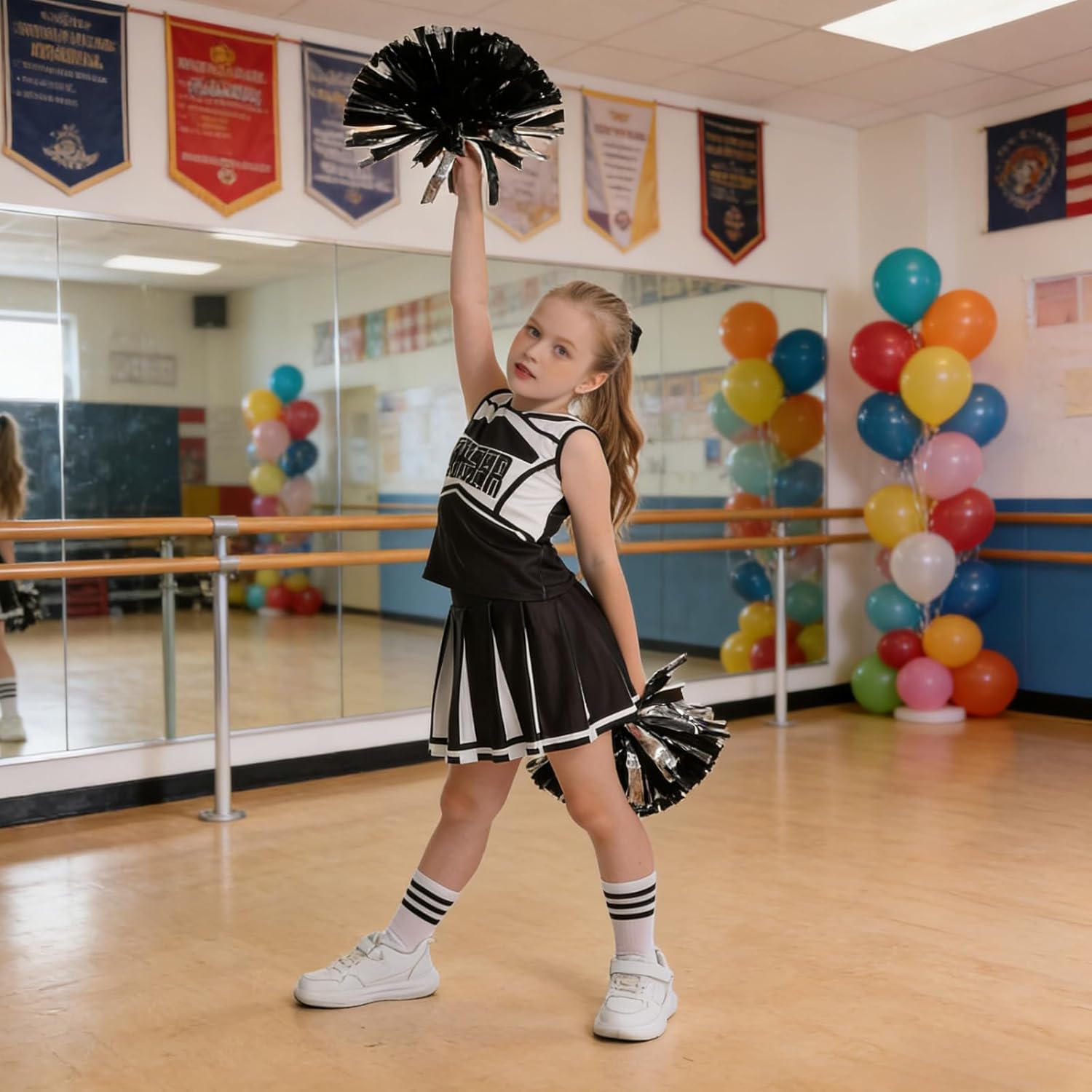 yolsun Cheerleader Costume for Girls Cheerleading Kids Dress up Halloween Cute Uniform High School Cheer leader Outfit - Image 7