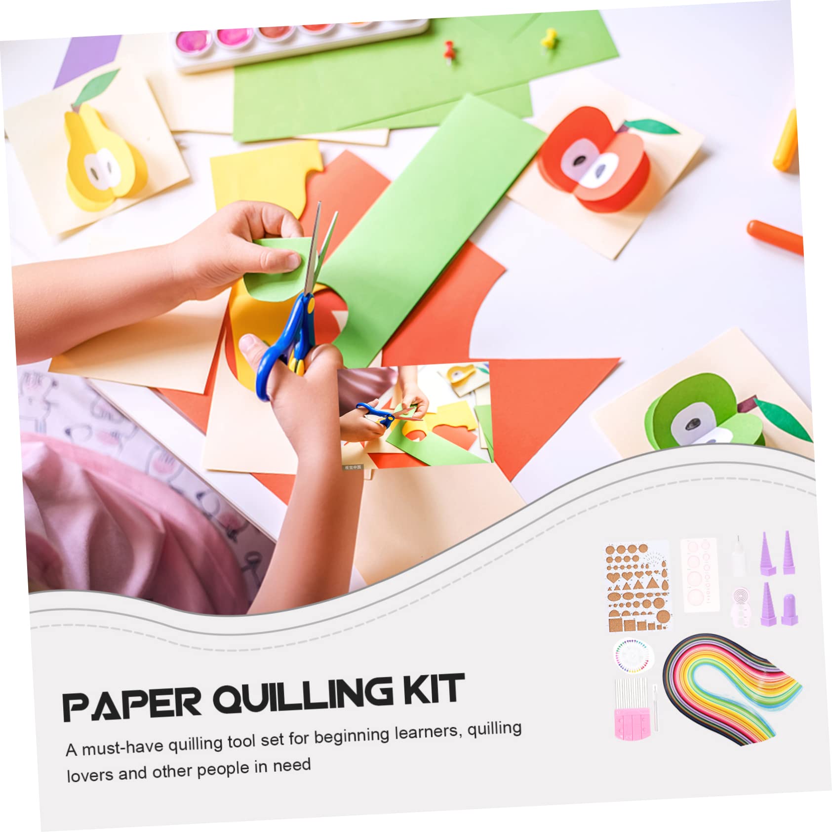 NUOBESTY Papier Quilling Mit Bunten Papierstreifen Quilling-wickelwerkzeug Und Streifen-quilling-papierstift Für Scrapbook-dekorationsset Und Papier-quilling