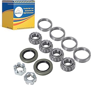 2 Sets Golf Cart Front Wheel Hub Bearings and Seals Kit for Club Car DS and Carryall 1982-2002 Gas and Electric Replace OEM 1011393, 1013135, 11949, 7840
