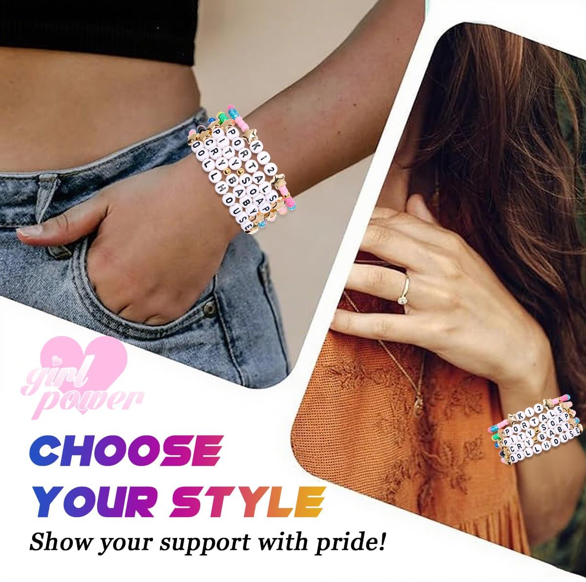 AICase for Merch Gifts Inspired Bracelets 5 Pcs Stackable Stretch