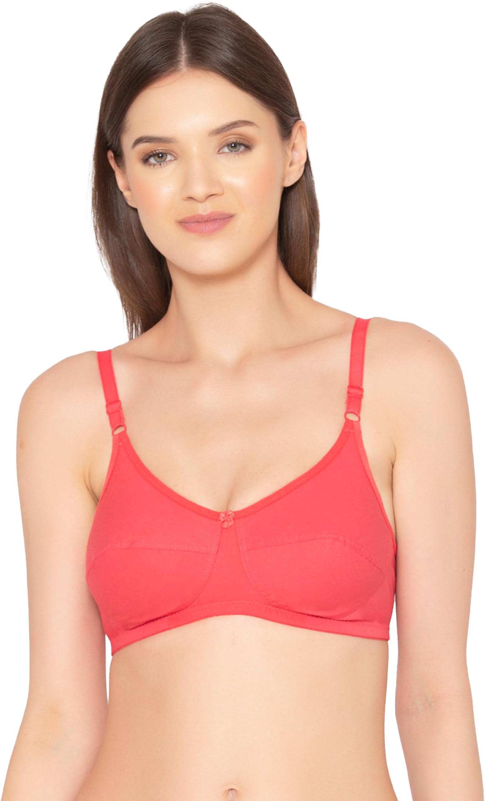 Groversons Paris Beauty Women's Non-Padded Wire-Free Full Coverage Cotton Bra | Adjustable Straps | Hook & Eye Closure | Soft Everyday Bra