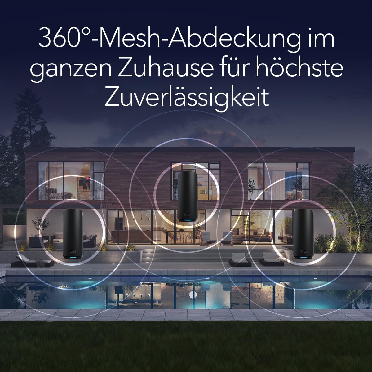 NETGEAR Orbi Serie 870 | Mesh WiFi-7 System | RBE873B | Mesh WiFi 7 Router und 2 Satelliten | Bis zu 21 Gbit/s | Abdeckung 600 m² | 150 Geräte | 10-GB-Internetport | Tri-Band BE21000 | 3 Pack Schwarz