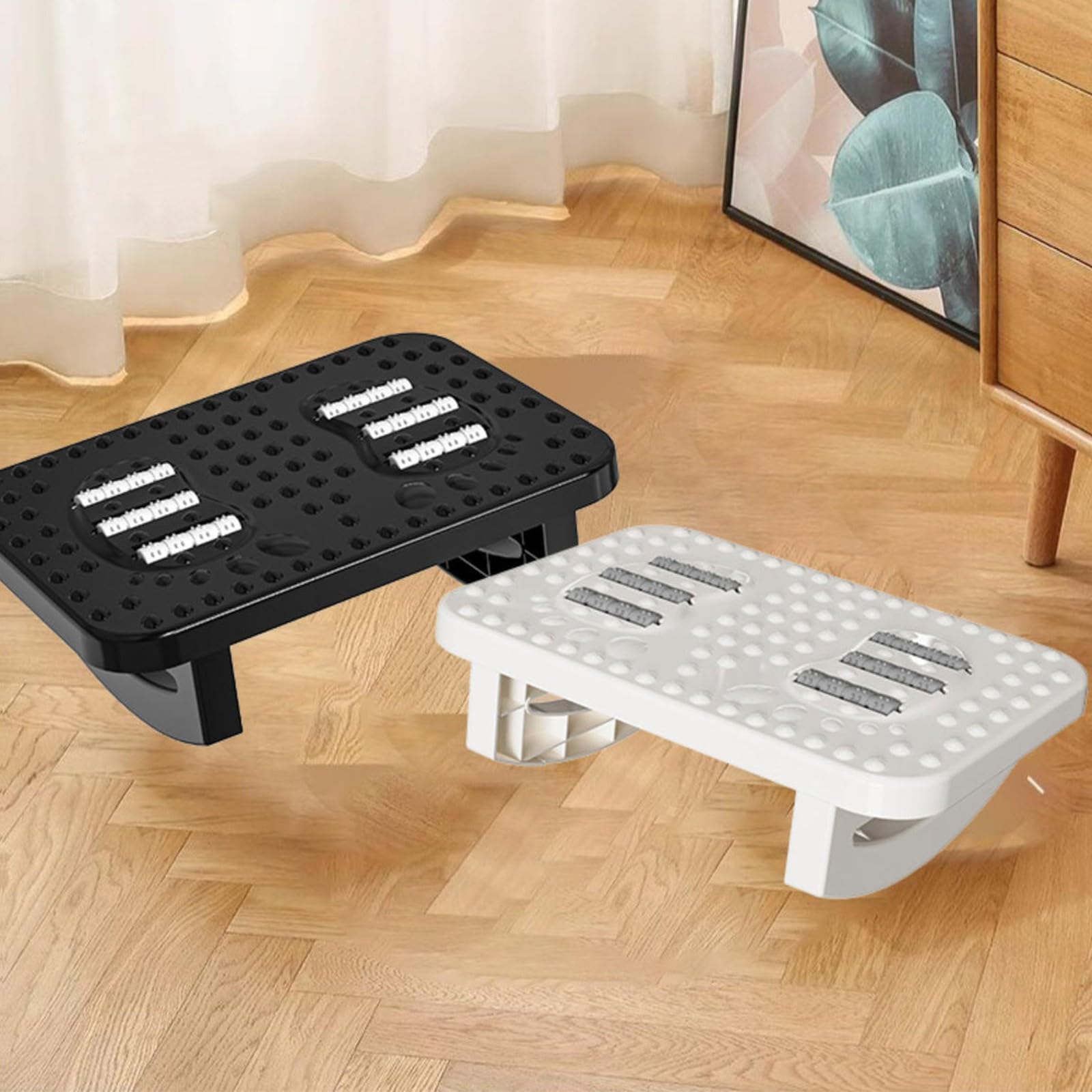 Poggiapiedi per la salute delle gambe, poggiapiedi per l'oscillazione delle gambe, supporto scientifico per le gambe, utilizzo multi-sito, adatto per ufficio/casa(black,33.5 * 24 * 11cm)
