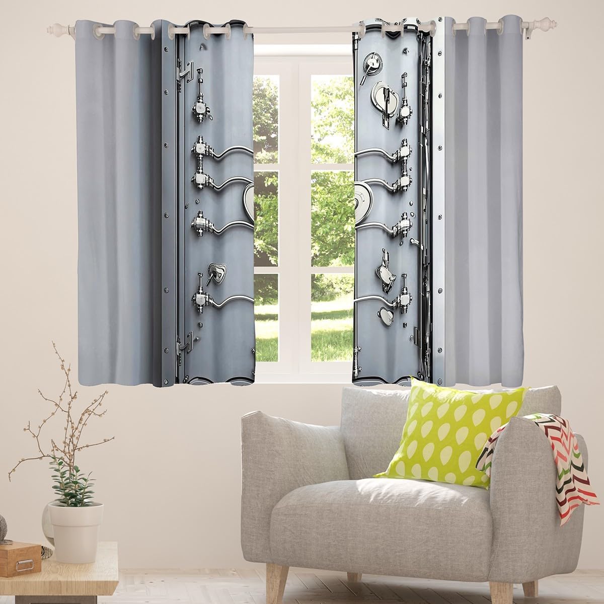 Feelyou Vault Door Curtains for Bedroom Living Room Boys Girls Teens image 4