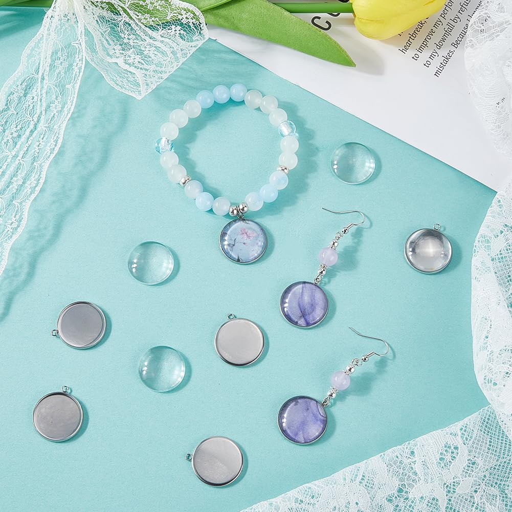 COGCHARGER 36 pz rettangolari Cabochon Impostazioni con 36 pz Cabochon in vetro rettangolare trasparente per gioielli ciondolo collana che fa kit