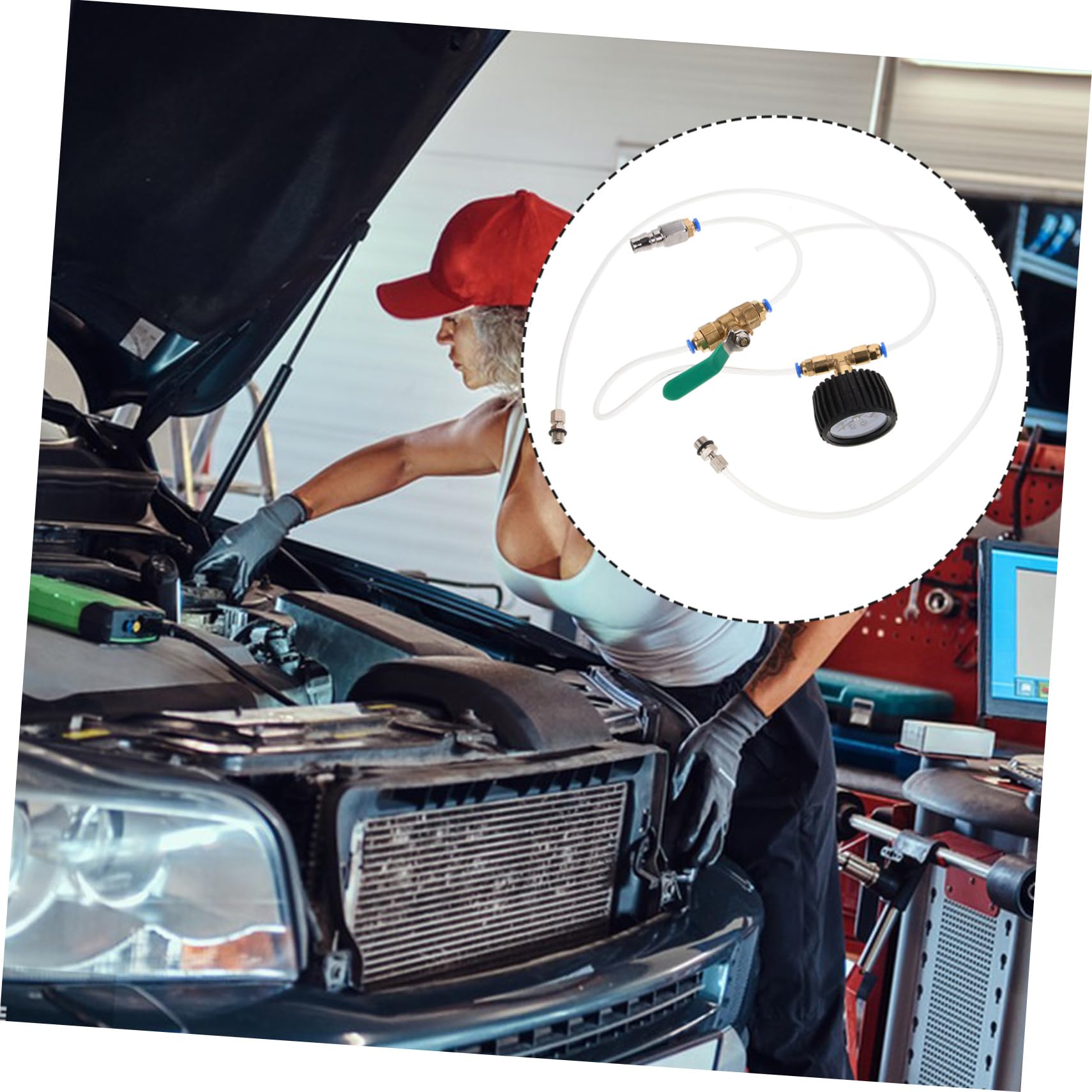 Comprobador De Amortiguadores Neumáticos Probador De Fugas De Aire Compuertas Herramienta De Detección De Fugas para Automóviles y Reparación De Coches