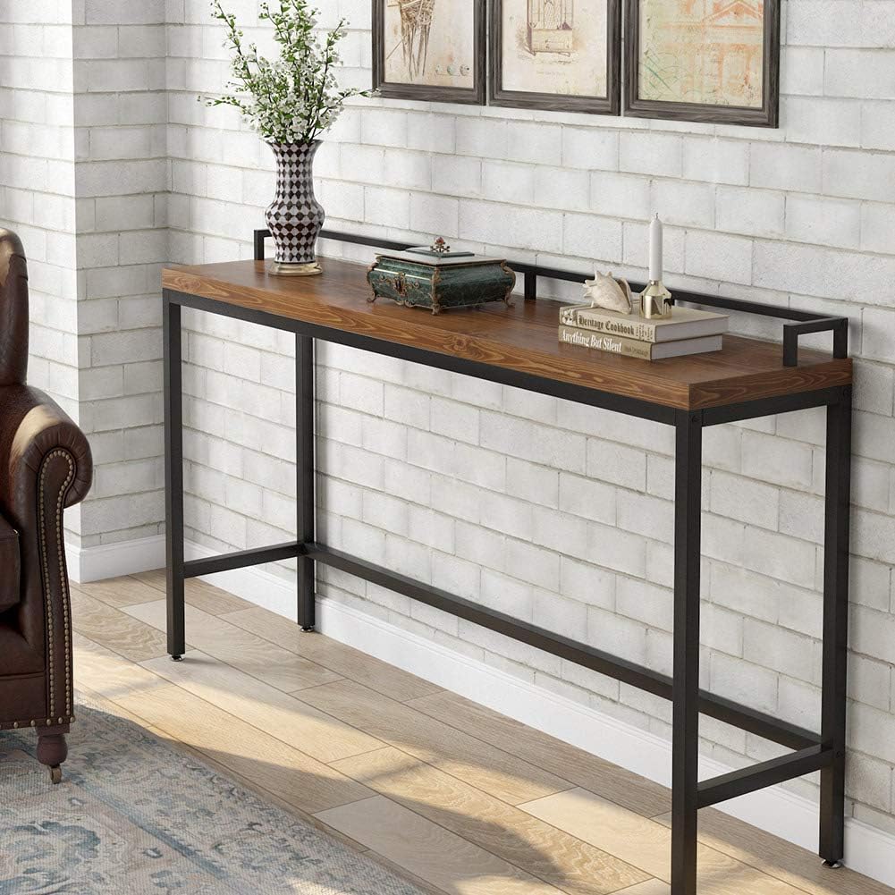 Tribesigns 70.9 inch Extra Long Solid Wood Console Table Behind Sofa Couch, Industrial Narrow Entryway Table Long Skinny Table for Living Room, Hallway, Small Space