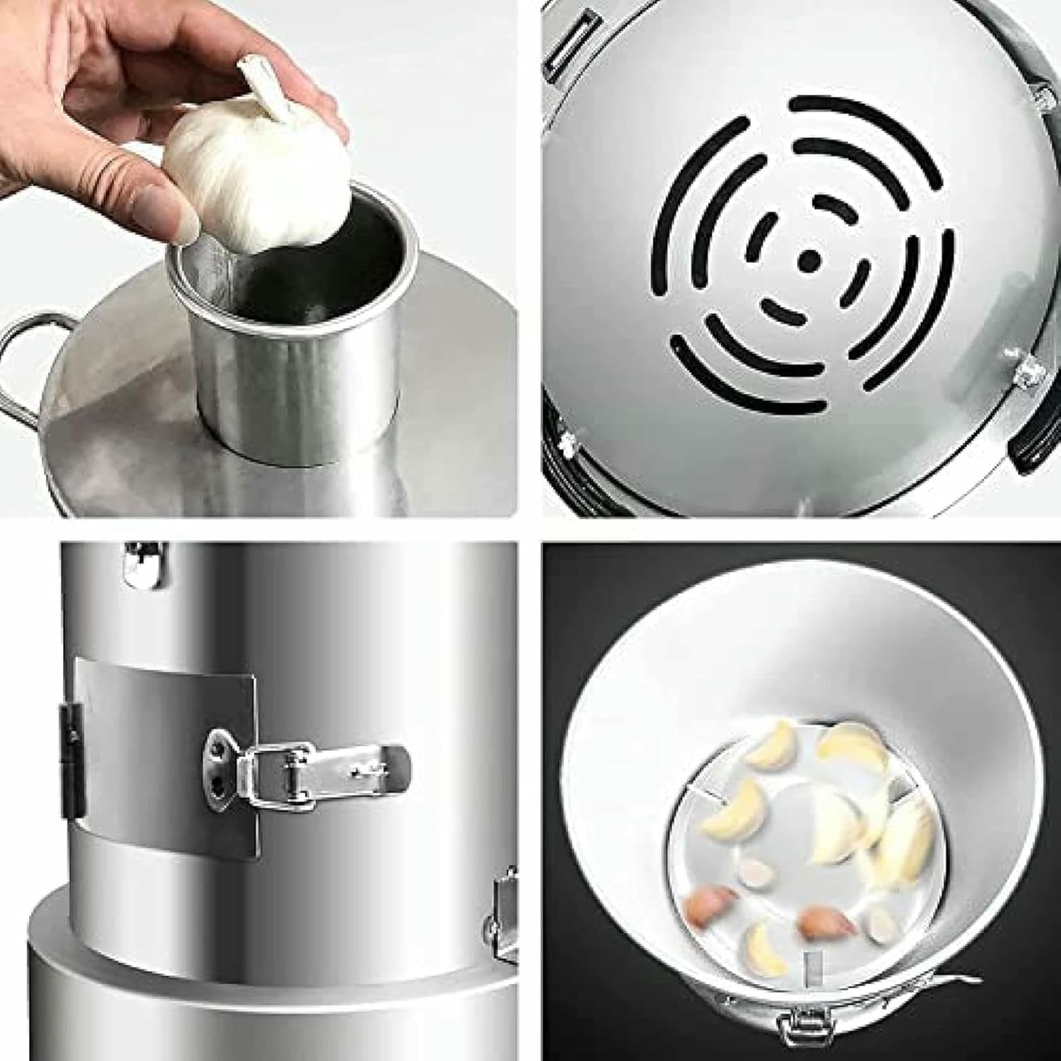 Electric Garlic Peeler 200W Electric Garlic Peeler 30kg/h Garlic Peeling Machine Garlic Separating Machine Household Commercial Stainless Steel Garlic Peeler,Uptodate43