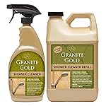 Granite Gold Shower Cleaner Spray For for Quartz, Granite, Marble, Ceramic, and Other Stone Tub Surfaces, 64 Fl Oz & 24 Fl Oz