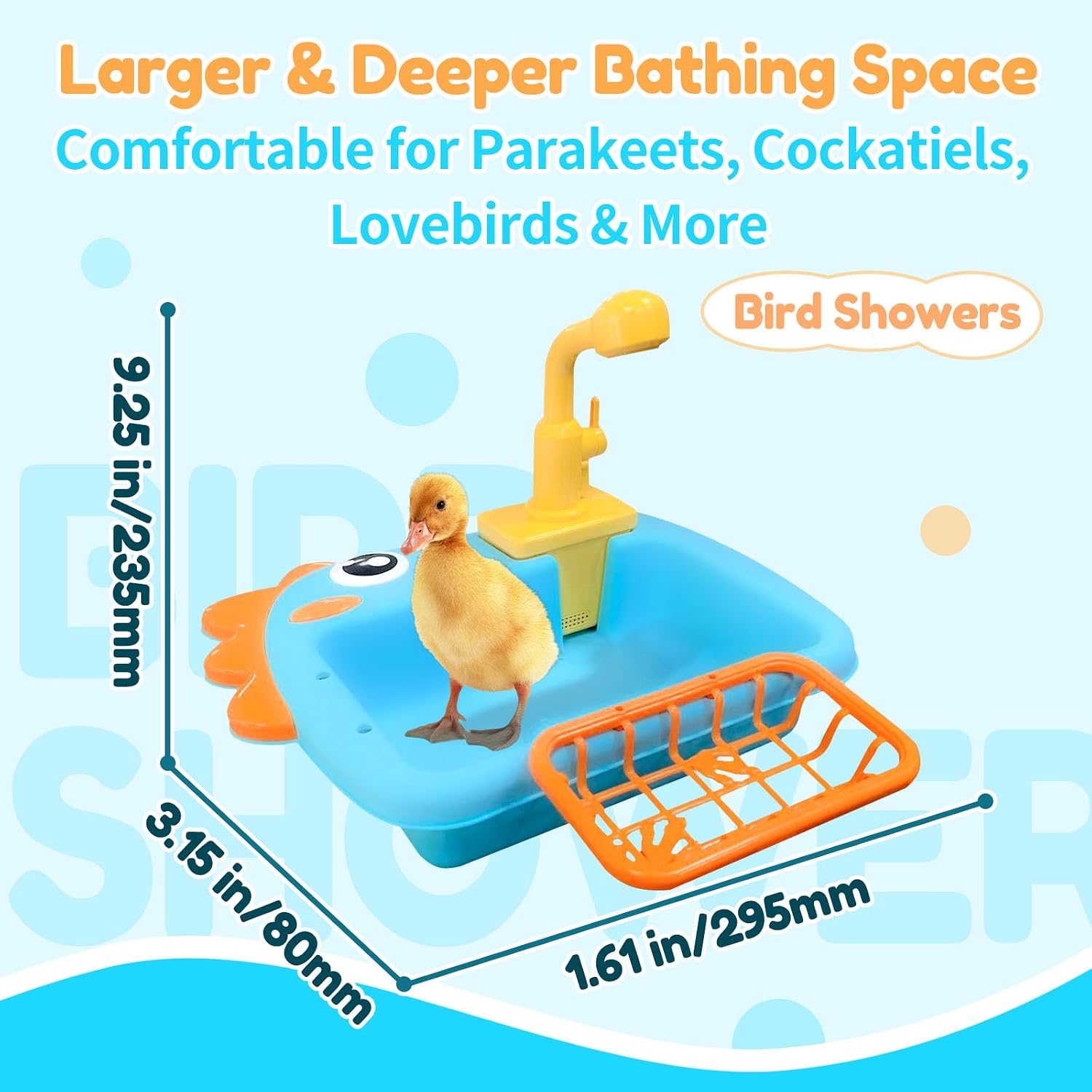 Automatic Bird Shower & Parrot Bath Fountain – Cage Mountable Parrot Shower Box for Cockatiels, Budgies, Conures & Lovebirds
