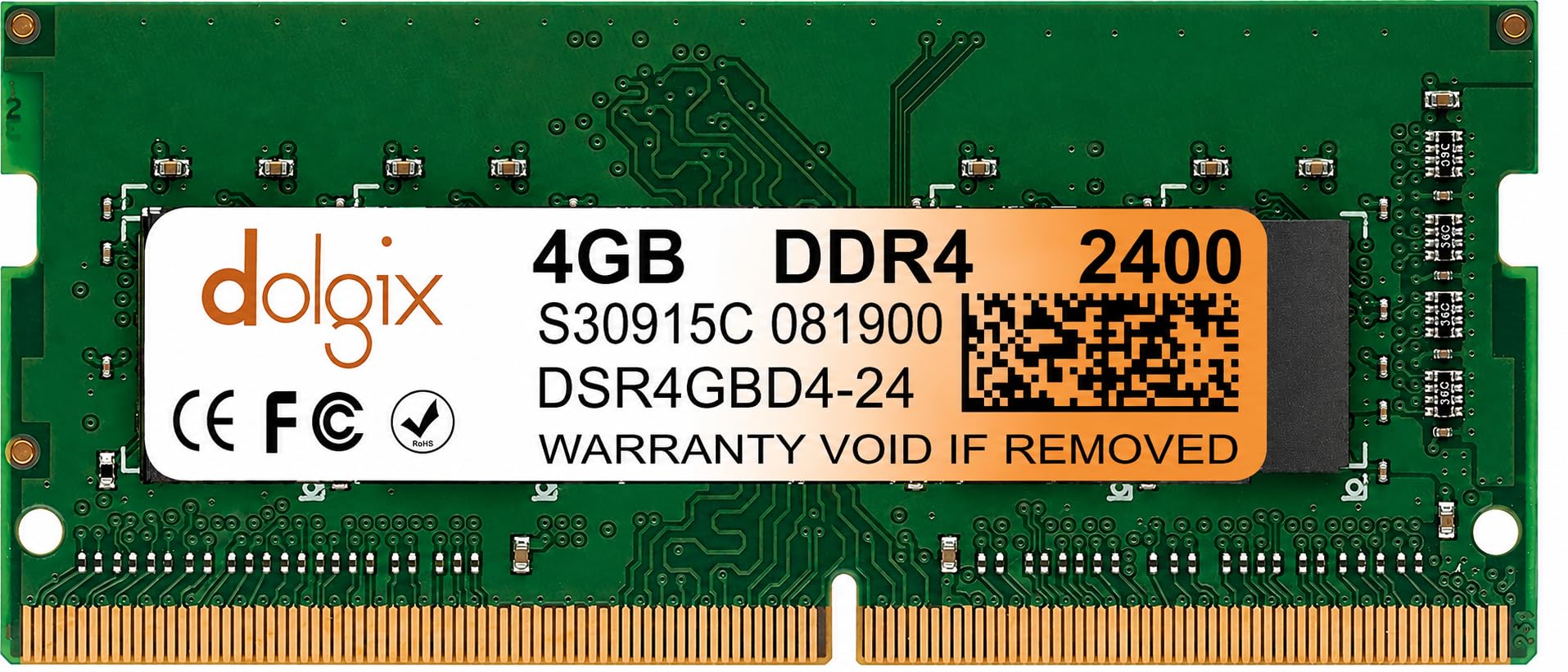 Dolgix 4GB DDR4 2400MHz Laptop/ Notebook RAM (Memory) SO-DIMM | PC4-19200 (1Rx8 ) Single Rank 3 Years Warranty (Made in India)
