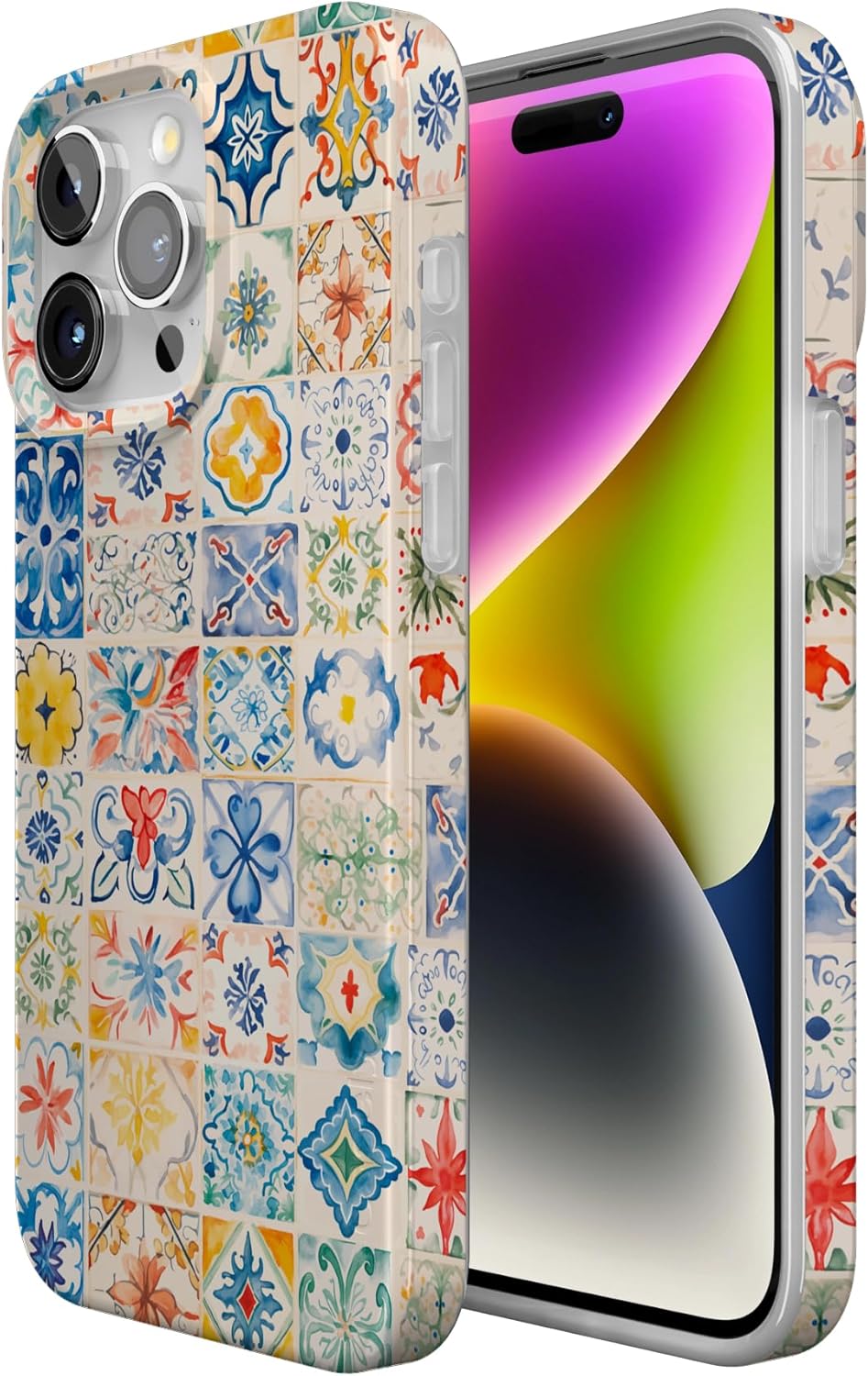 Casely iPhone 15 Pro Case | Tuscan Tiles | Dolce Vita | Compatible with MagSafe | Classic Ultra Slim Design