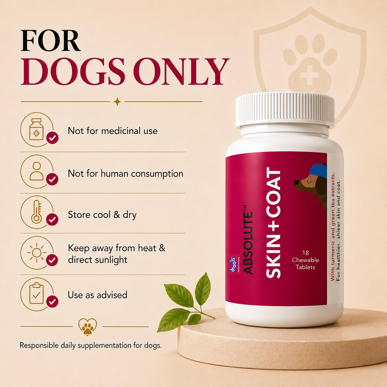 Drools Dog Supplement Tablets 200g (50 Pieces) | Skin & Coat Support | For Dogs — Amazon image 7