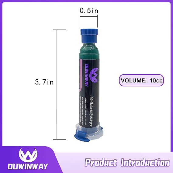 2-Pack UV Solder Mask Ink, UV Curing Solder Mask Ink,UV Solder Mask Ink,UV Curing Green Solder Mask BGA PCB Solder Resist Ink with Arcing Prevention, Prevent Corrosive Arcing