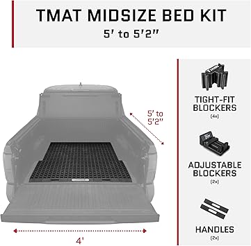 Tmat Midsize Truck Bed Organizer Slide Out Mat | Universal Fit
