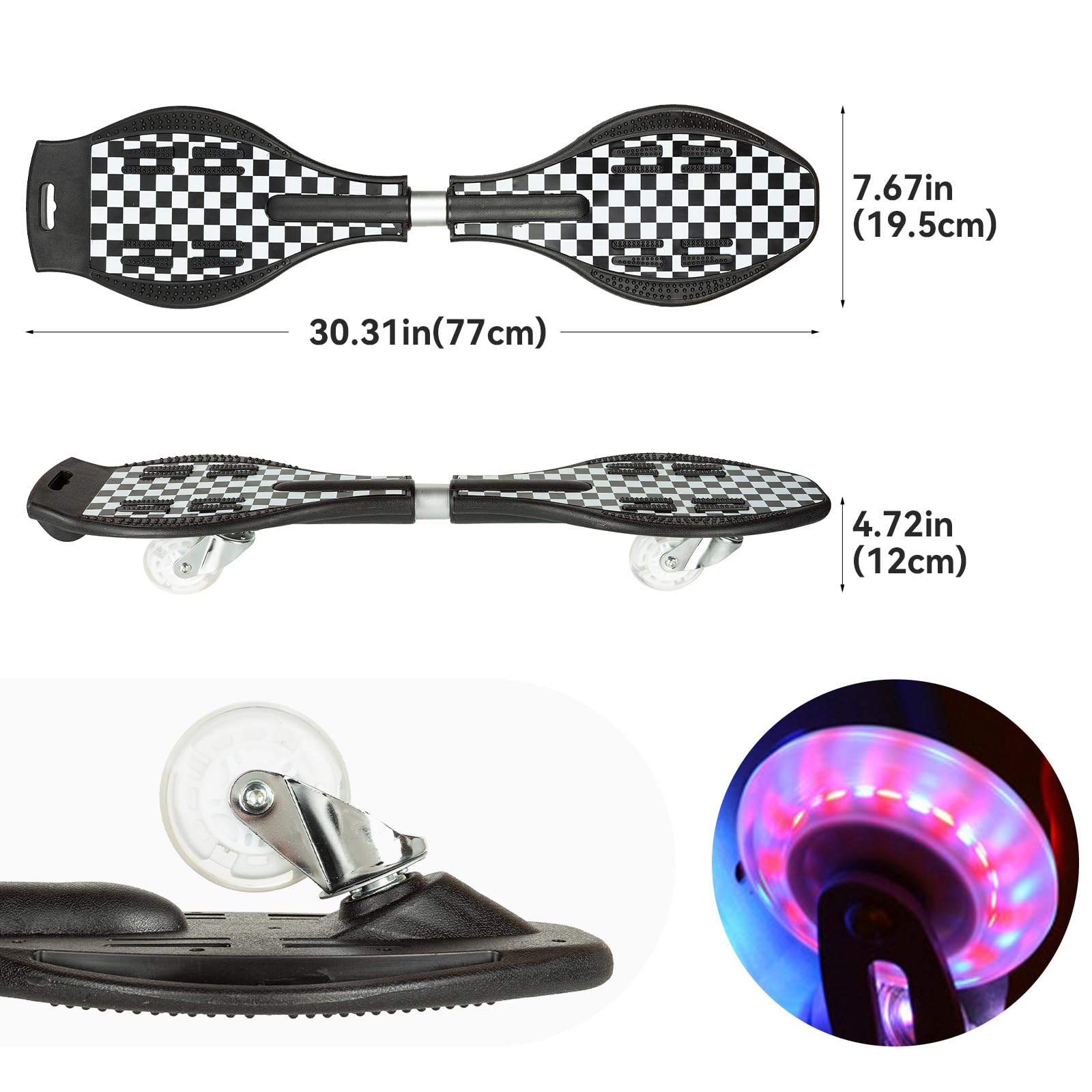 Tabla giratoria, patineta giratoria de 2 ruedas con ruedas de 360 grados, tablero giratorio ligero y duradero para niños, adolescentes y adultos (2) 3