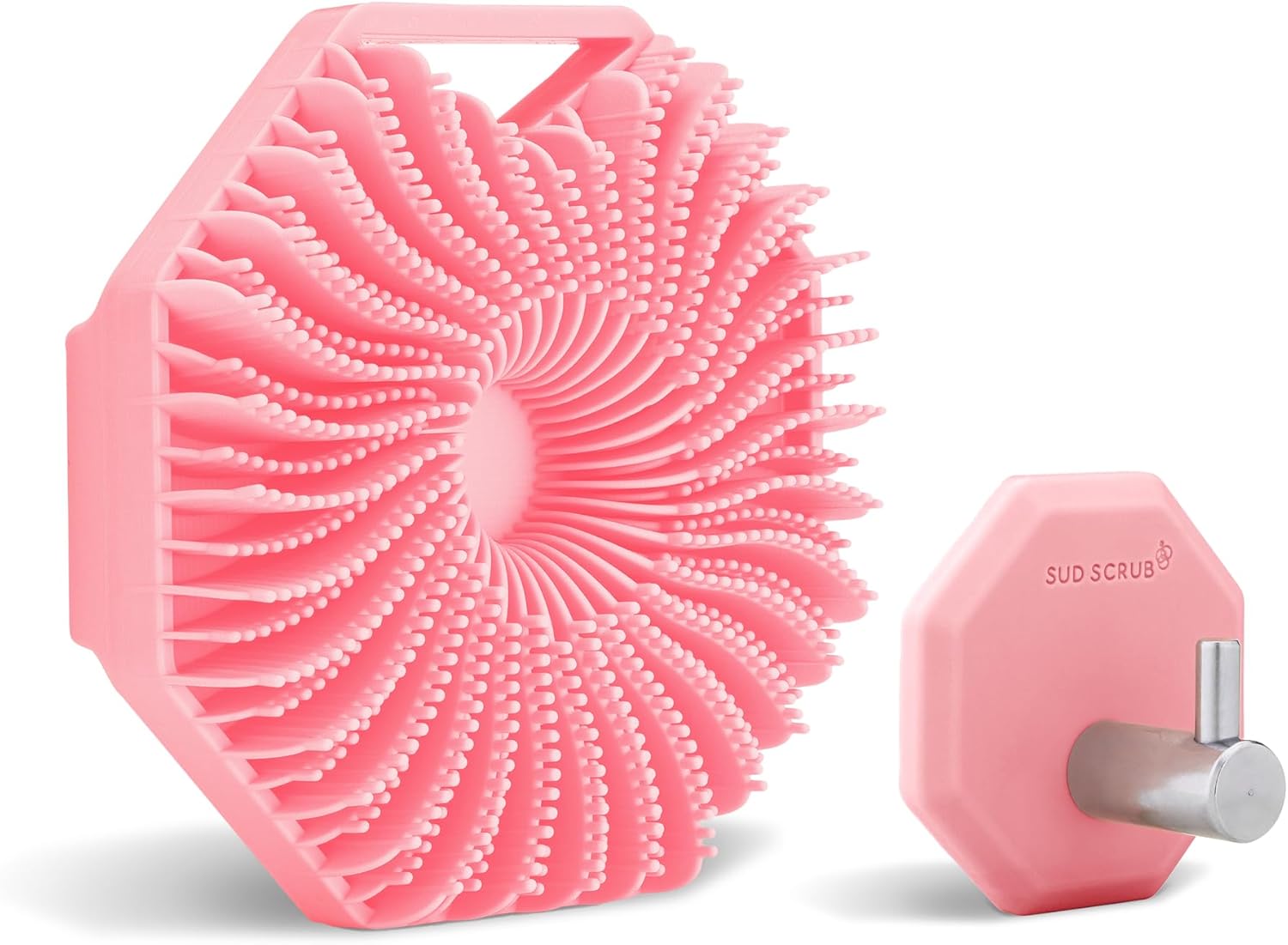 Sud Scrub® Body Scrubber + Shower Hook Set (Pink)